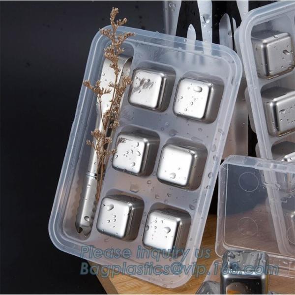hot sale Strapping stainless steel metal whisky stone tubes for drinks, food grade chilling gel that freezes ice cube whisky