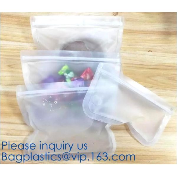 Kitchen Reusable Storage Silicone Food Fresh Bag with free hand baggy rack,preservation food fresh vacuum storage bag wa
