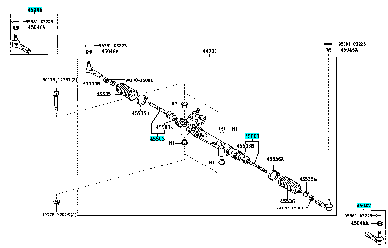 Гидравлический силовой рулевой стойка конечный креп SR-3840 45503-39265 для Lexus PRADO GRJ120