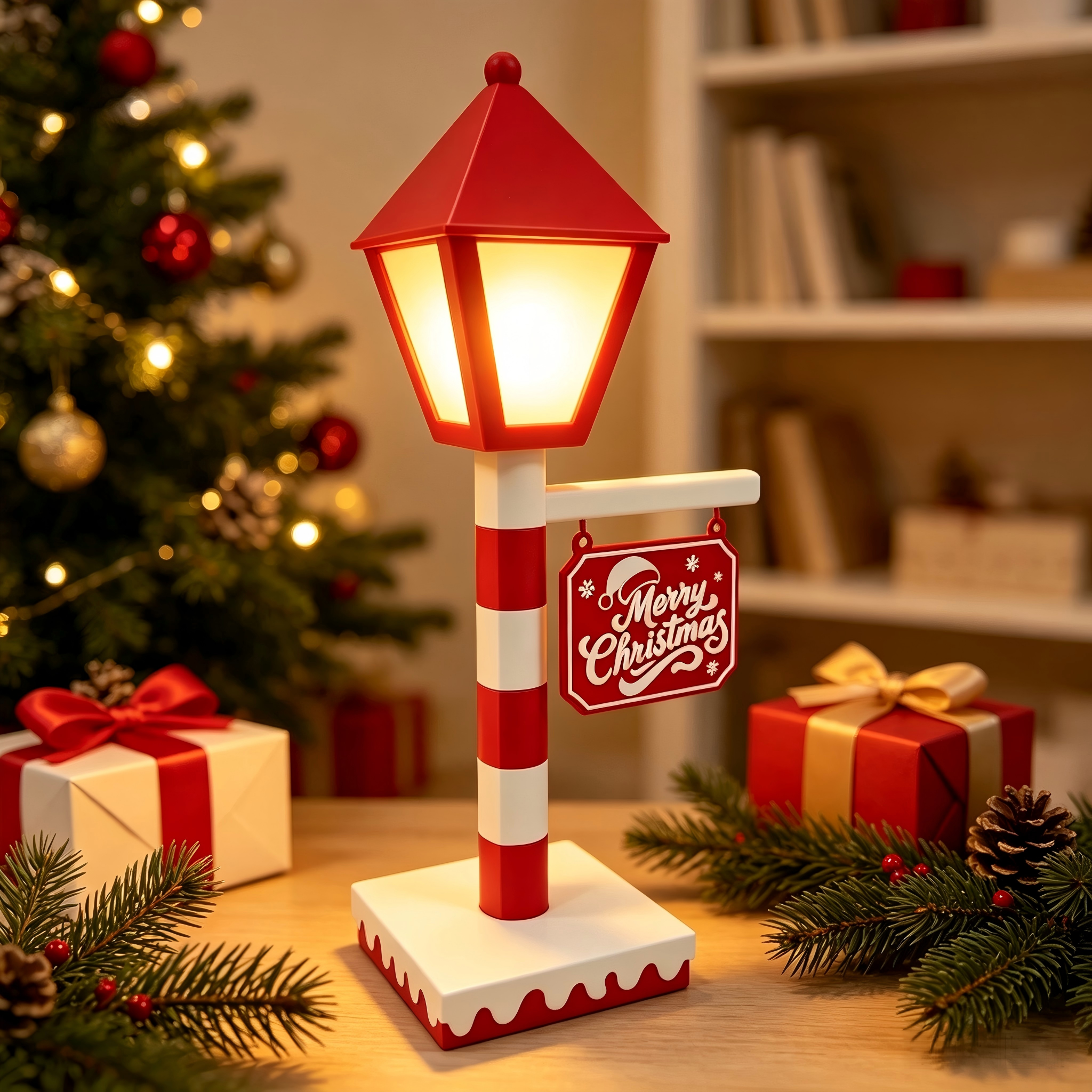 Full Color 3D Printed Lighting Fixtures Warm Light Hanging Desktop Festive Lamp