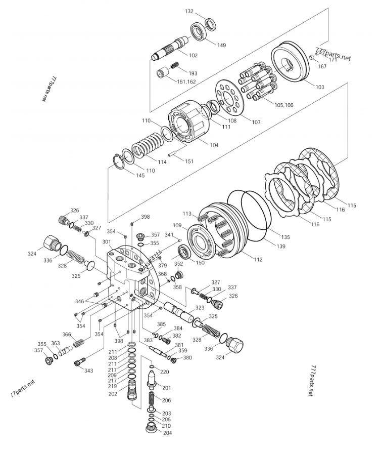 Komatsu PC300LC-6C 2072700160 Ensemble Moteur de Translation Acheter Ensemble Train de Roulement de Pelle en Ligne