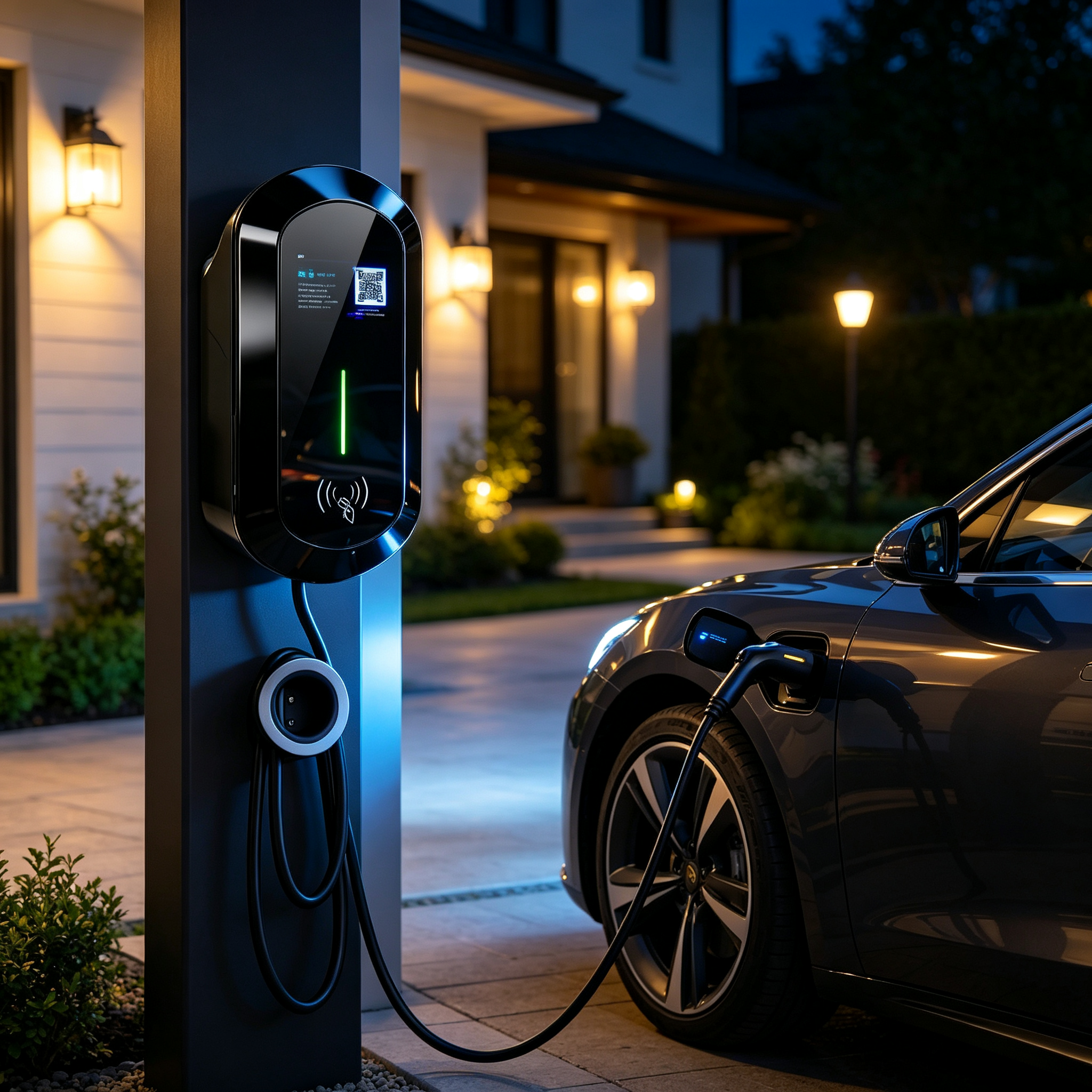 Wall mounted Pillar type R8 AC Charging Station Anti Salt Spray type2 EV Charger 11kw 16A 380V IP54 5.64 inch LCD Display for Home Business Charging Scenarios