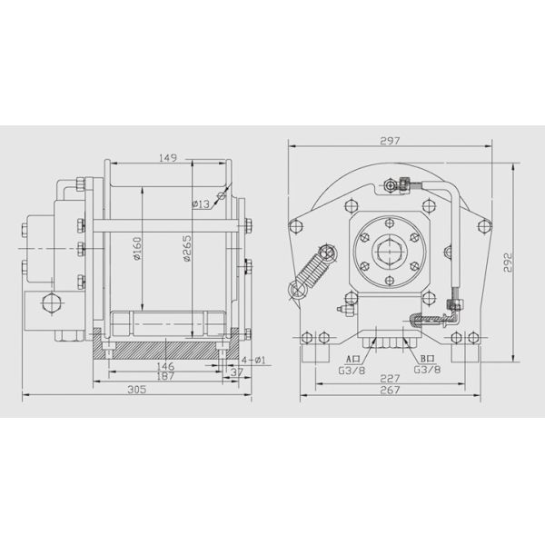 1,5 ворот подъема тонны 3310lbs гидравлический для нагружая кранов