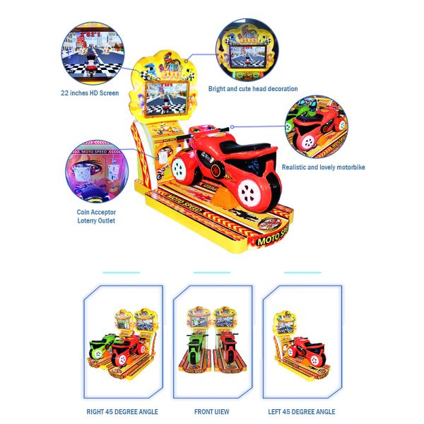 Гонки машины аркады мотоцикла/машина 22 аркады мотоцикла имитатора медленно двигают