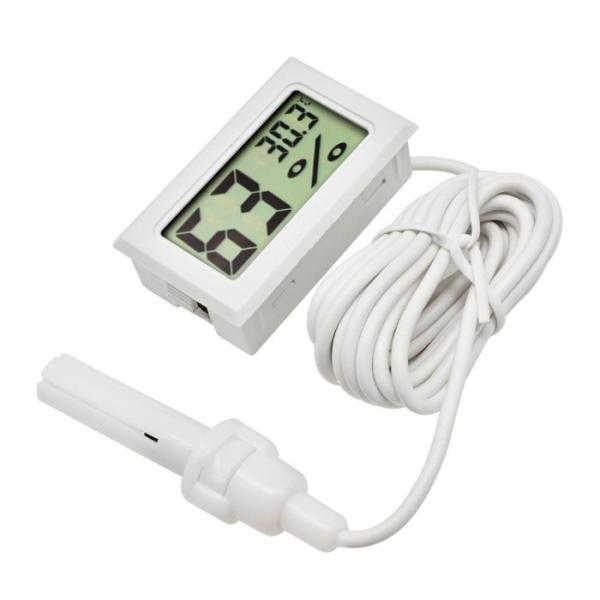 Professional Mini Probe Digital Lcd Thermometer Hygrometer Humidity Temperature Meter Indoor Display White