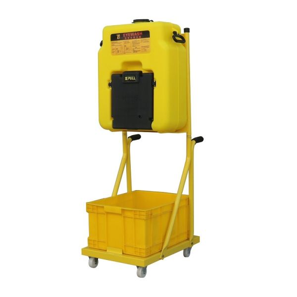 Trolley portable eyewash emergency eyewash 16 gallon 53L ABS portable eye wash station, plastic emergency eye wash