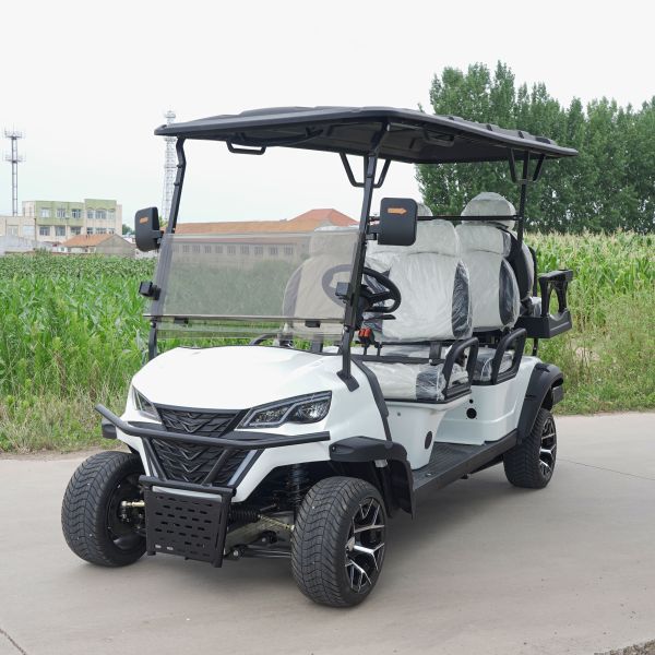 Carro de golf eléctrico utilitario de 4+2 plazas compatible con OEM, carrito de golf eléctrico, batería de litio de 70 V