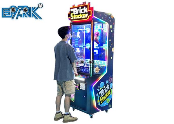 Coin Operated Brick Stacker Toy Claw Crane Pile Up Gift Vending Machine For Sale