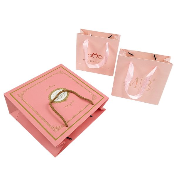 Logotipo de Impressão Personalizado Elegante Branco Preto Bolsas de Papel de Presente Roupas de Luxo Bolsas de Papel de Boutique Bolsas de Compras Com Manobra de Faixa