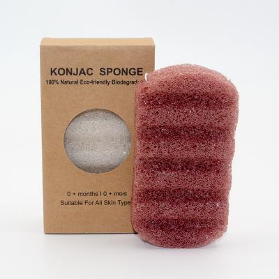 Esponja vermelha a favor do meio ambiente do corpo de Clay Konjac Sponge Charcoal Exfoliating