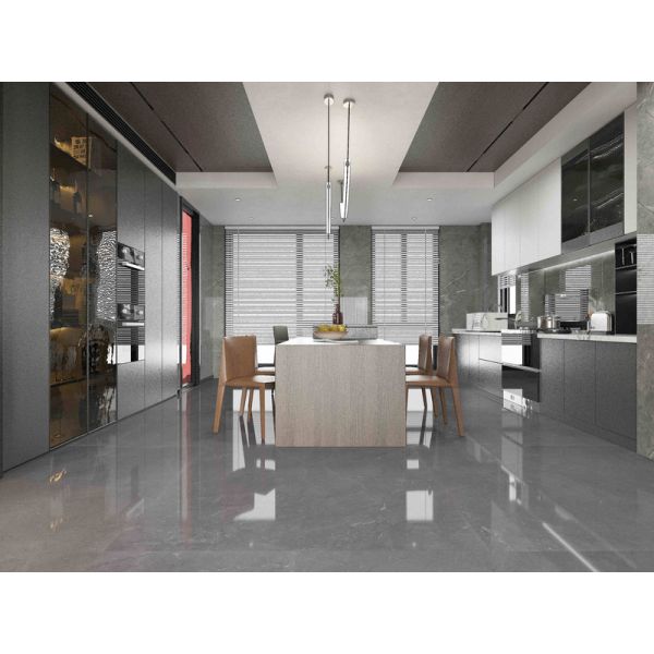 Sleek / Glossy 750x1500mm Marble Pattern Porcelain Tiles for Modern Bathroom Floors