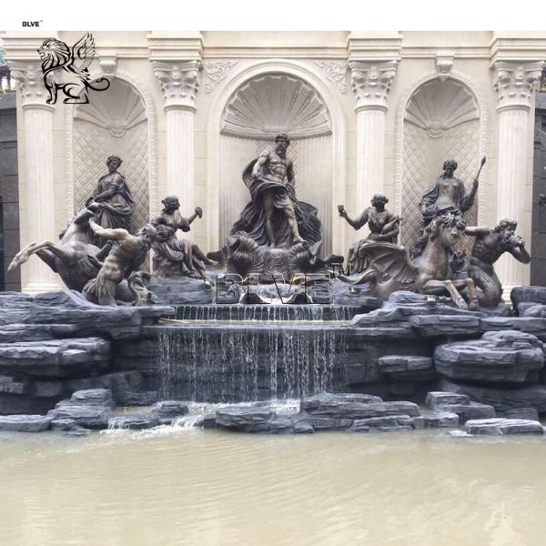 Bronze Trevi Fountain Greek God Poseidon Statue Fontana di Trevi Metal Famous Outdoor Decoration Large Custom