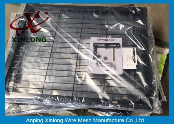 Black Powders Sparyed Coating Welded Wire Fence Gate With Square Post