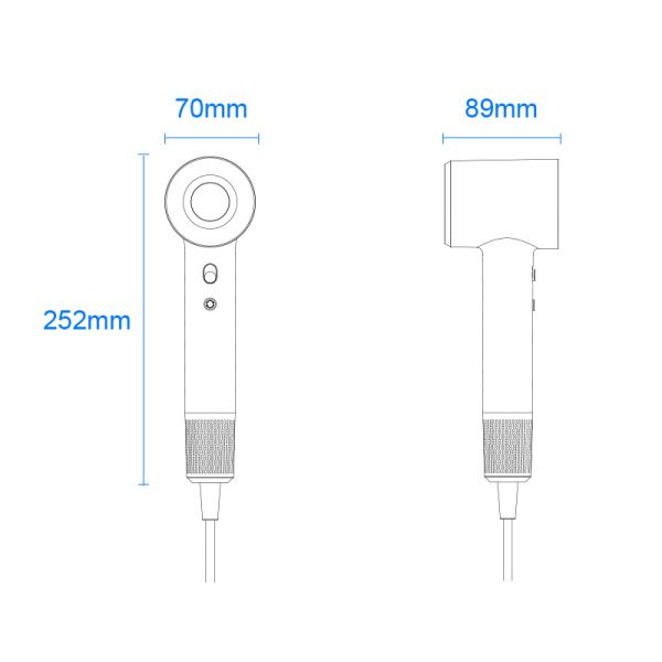 China Factory Direct Sale Smart Lightweight Negative Lon Intelligent Temperature Control Hair Dryer with Diffuser