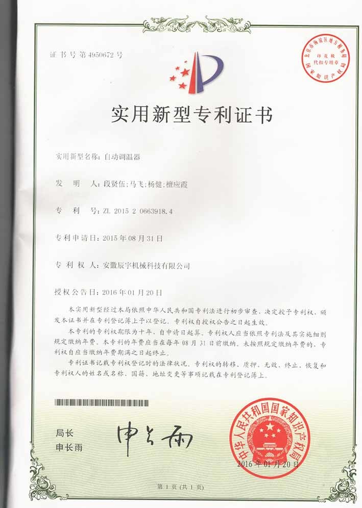 ANHUI CHENYU MECHNICAL CO.LTD Сертификации