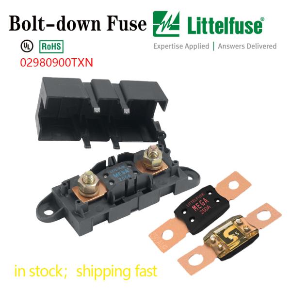 Littelfuse 200A MEGA Fuse, High Current Bolt Mount Automotive 200 Amp MEGA/AMG Fuse for Cars, Trucks, Construction Vehicles, Buses, Caravan Cars, Boats