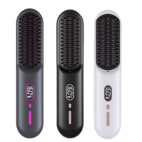 Rechargeable Foldable Negative Ion Portable Ceramic Curling Hair Comb 12-Temperature USB Household Doesn't Hurt Hair Travel