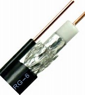 Outdoor RG6 CATV Coaxial Cable PE Jacket with Steel Messenger for Satellite TV