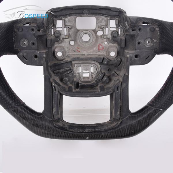 Blue Stripe Leather Range Rover Custom Steering Wheel Real Carbon Fiber