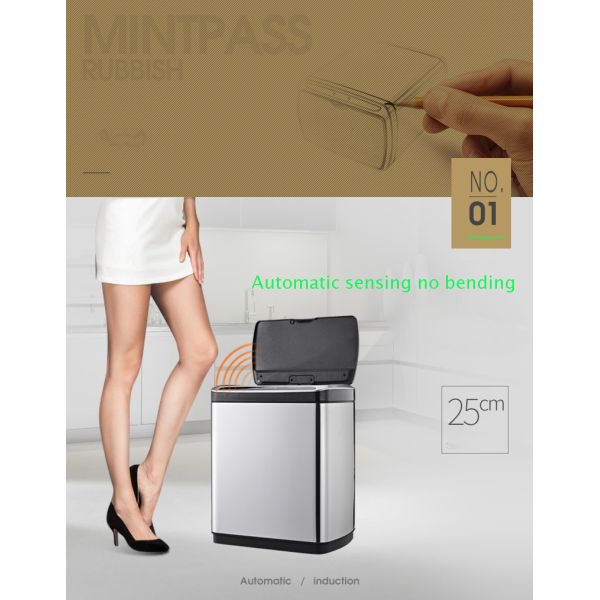 30l Large Classified Smart Automatic Bathroom Sensor Trash Can Electric Trash Can