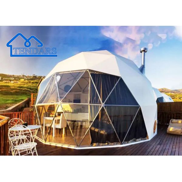 Techo de PVC con calefacción Eco Prefab transparente lujo y comodidad Hotel hemisférico Cúpula tienda de glamping