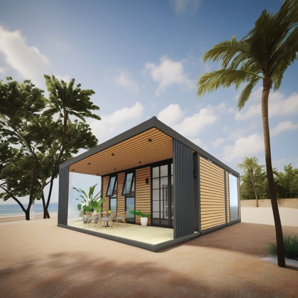 Casa de contenedores grande de 40 pies para hoteles y campesinos Residente de troncos de acero prefabricado Taller/Aula Panel de sándwich