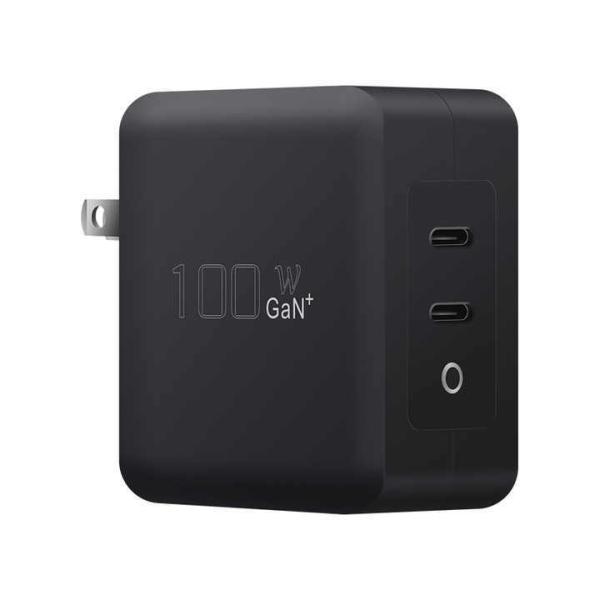 100W Dual USB-C Wall Charger with US Plug for Laptop and Phone
