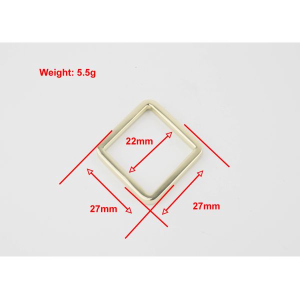 Different Size Brass Purse Hardware , Leather Bags Rectangle Rings For Bags