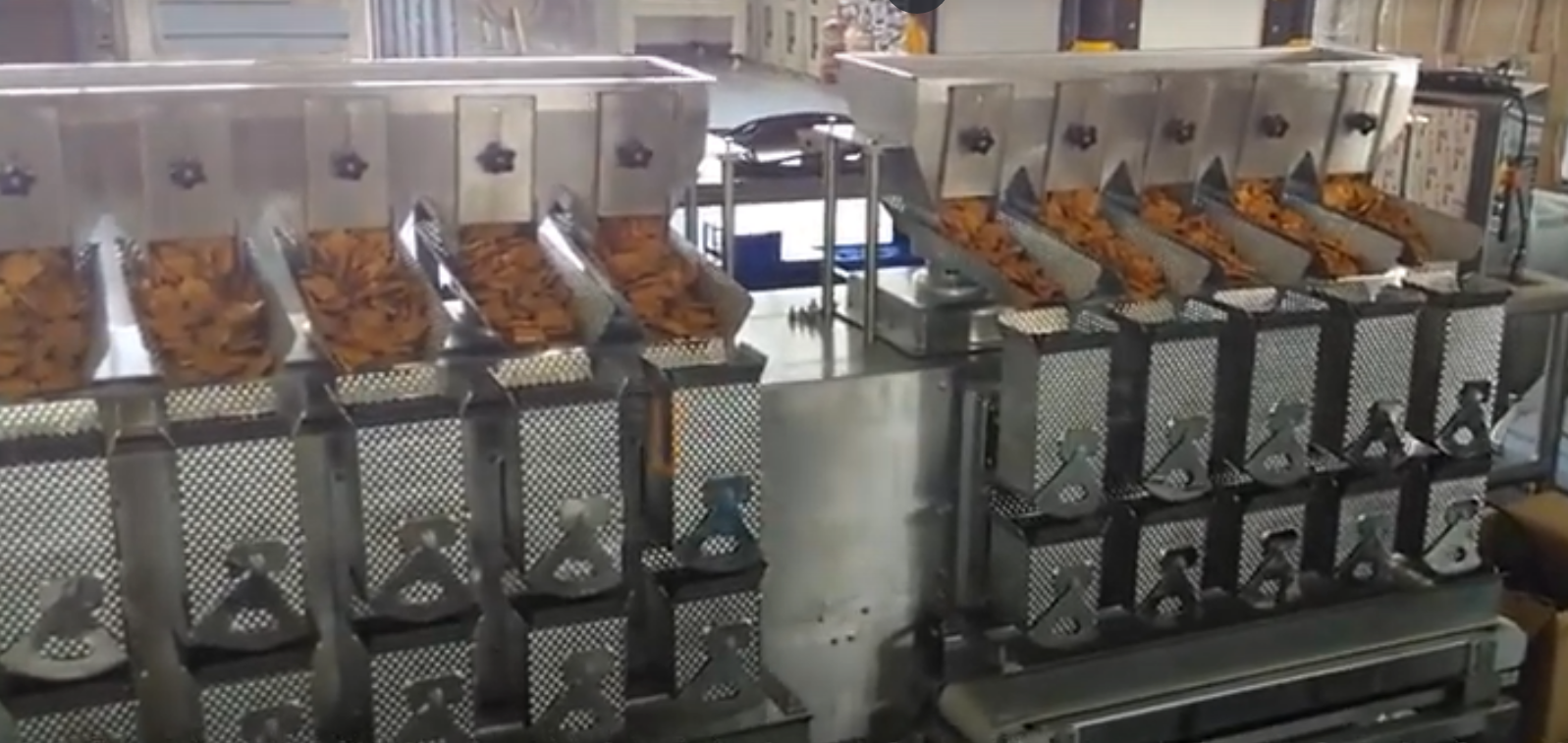Weigher Multihead 8 голов водоустойчивой нержавеющей стали высокоскоростной горизонтальный липкий материальный для плиты димпла жирной пищи