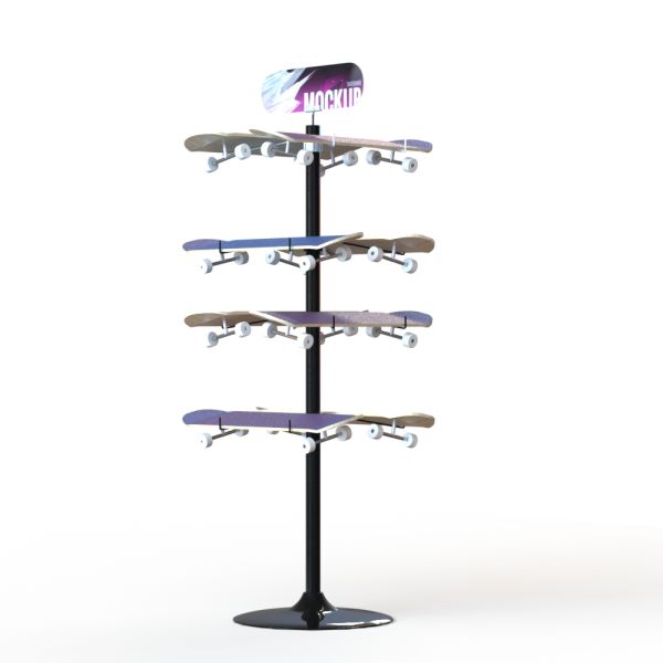 4 couches font de la planche à roulettes des supports d'équipement de sport d'affichage pour glisser le plat