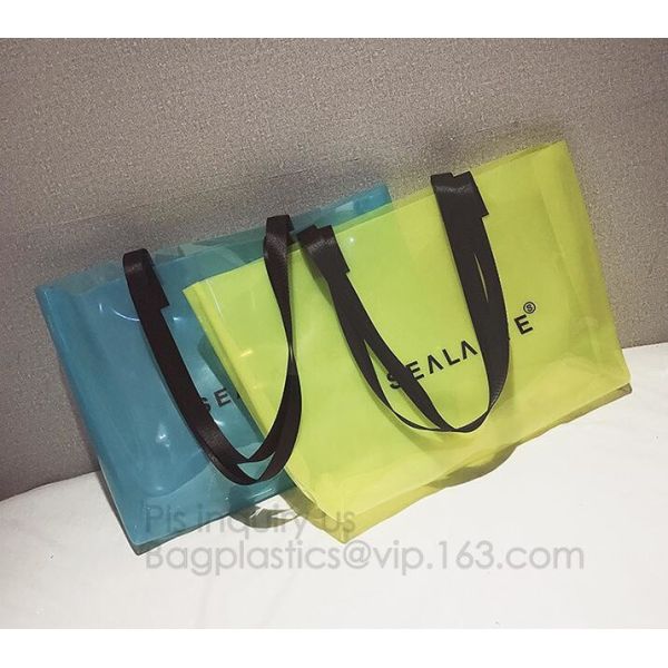 pvc transparent zipper bikini cosmetic bag, tote lady waterproof PVC swimming transparent beach bag, beach bag swimming