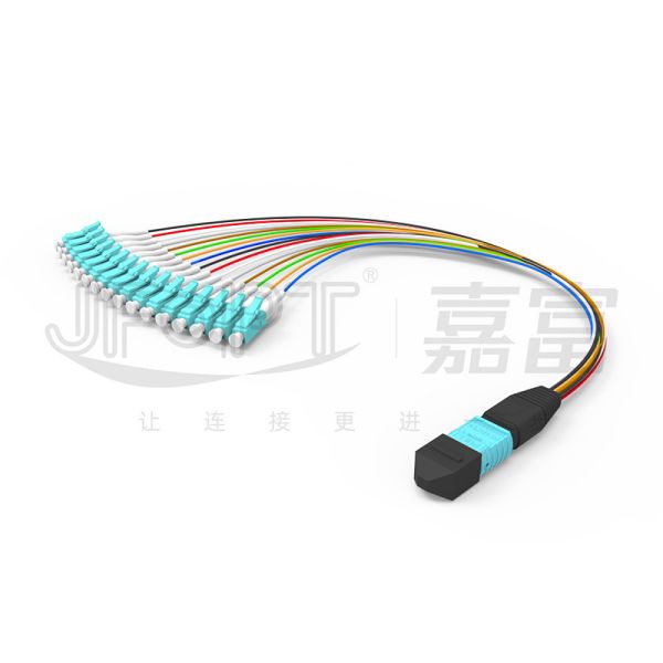 MTP-LC Patch Cord 16 Cores Multimode Low Loss OM3 OM4 Polarity A/AF For MPO