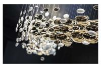 Chandelier d'art ovale en verre Chandeliers extra grands
