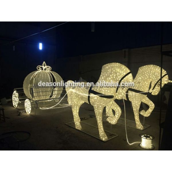 Led christmas horse carriage cinderella carriage