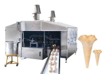 A linha de produção de aço inoxidável do cone do açúcar da bolacha com 1 motor conduz, sistema de gás
