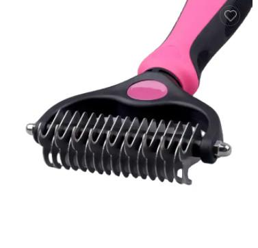 2 Sided Pet Safe Dematting Comb Shedding Dematting Undercoat Rake