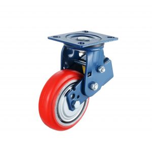 Shock Absorbing  Heavy-Duty Spring Loaded Caster Wheels  PU Wheel 6'' Large Equipment  Wearhouse Transportation Needs
