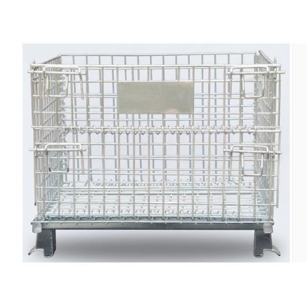 1t Wire Mesh Pallet Cage Industrial Material Handling Stackable Welded Steel Transport