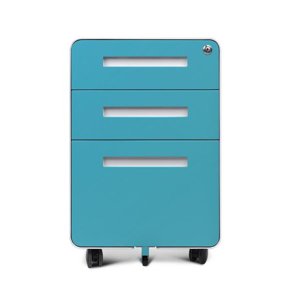 Office Furniture Steel Mobile Pedestal 3 Drawers Cabinet Steel Round Edge