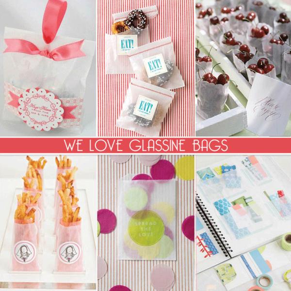 FSC Mini Glassine Paper Cellophane Bags para acessórios de forma