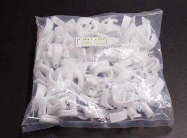 PE Material Round Nail Cable Clip Fasteners for Indoor & Outdoor Wiring 100 pcs / bag