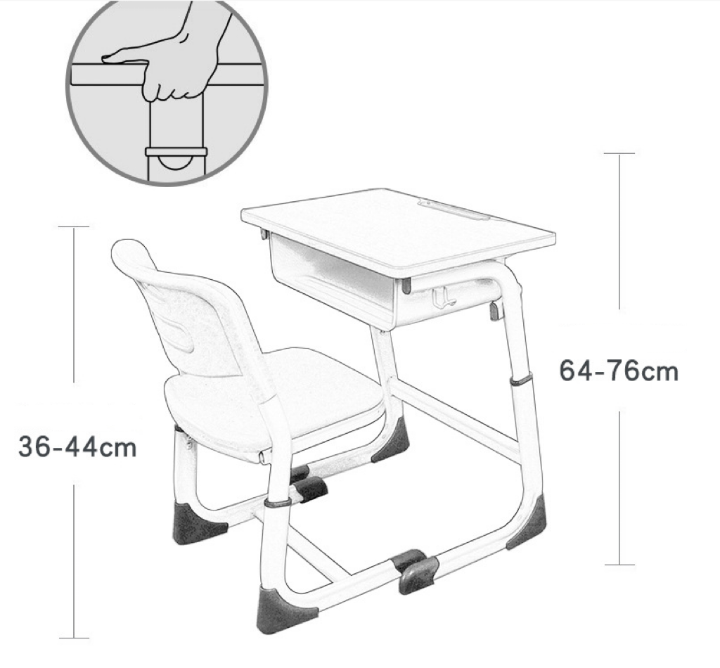 Мебель для спальни Регулируемый стол и стул для одного студента