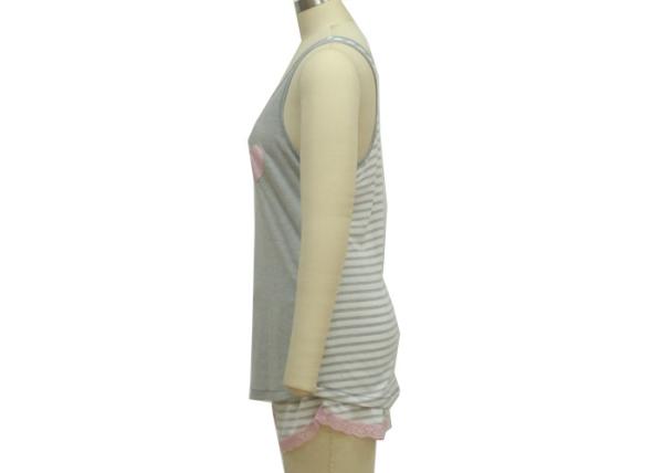 Lightweight Women'S Sleeveless Pajama Sets , Women'S Nightgown Sets Deep Round Neck
