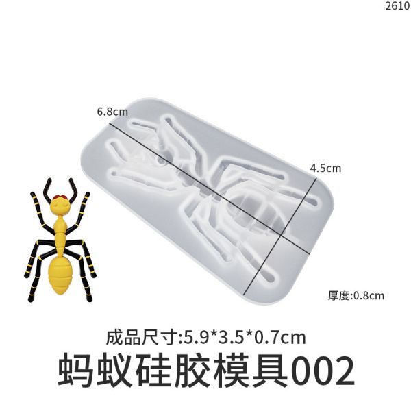 DIY dropper lizard ant spider scorpion centipede cockroach fly ant fly keychain silicone mold