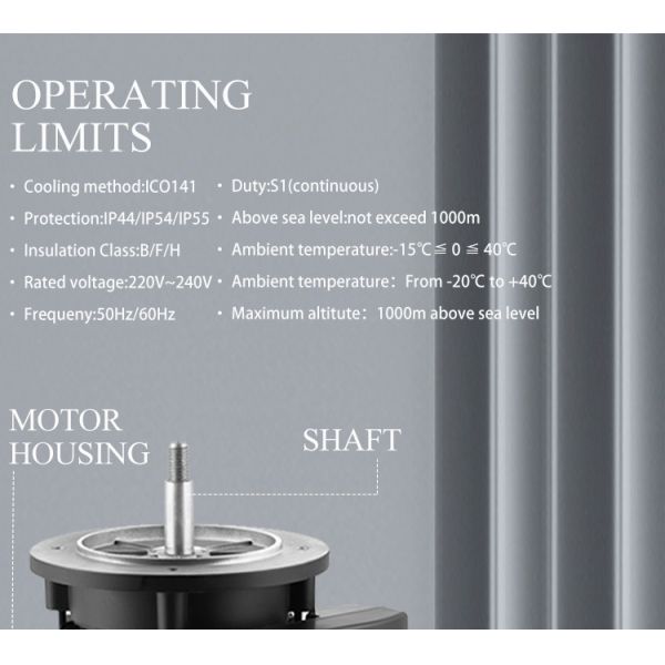 Moteur asynchrone monophasé en aluminium étanche pour pompe de piscine 1500 tr/min 220V 50/60Hz