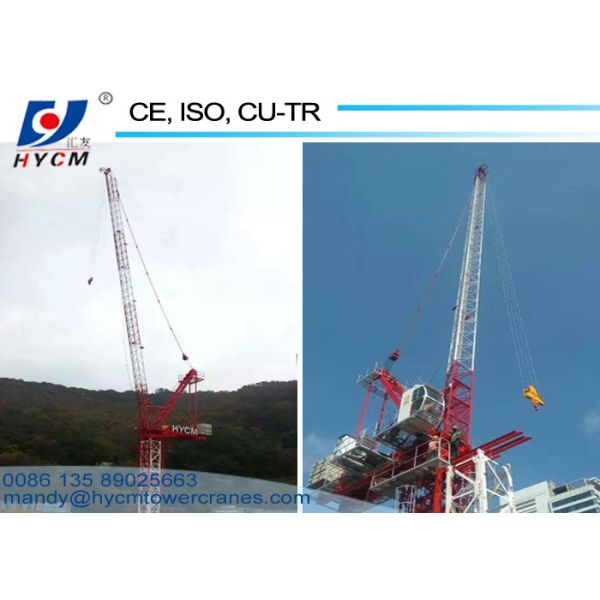 Stable Tower Crane Trolly 0-100 0-50m/min Hoisting Speed QTD120 Fixed Jib Crane 45m  Boom Length Tower Crane