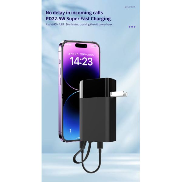 22.5W Output 3 In 1 Quick Charger Power Bank Micro USB Safety With Over Discharging Protection