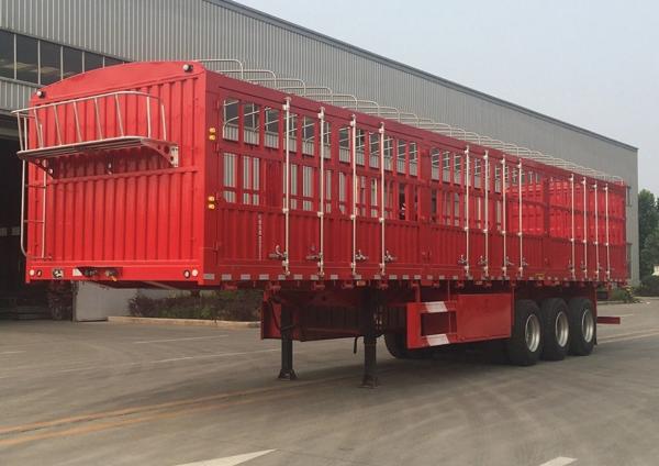 3 Axle Fence Cargo Truck Semi Trailer With Jost E100 Landing Gear And 1840mm Tread