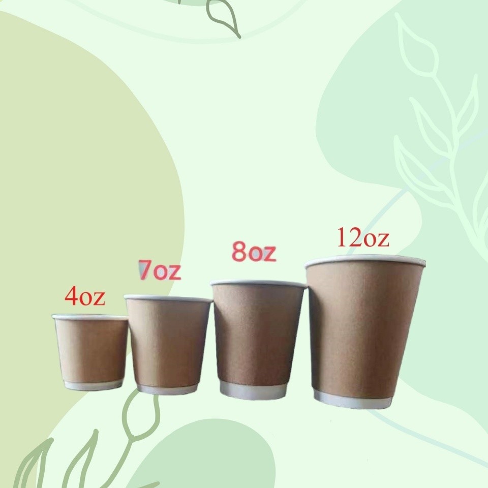 8oz Eco-Friendly Double Wall Kraft Paper Disposable Cup for Responsible Consumerism