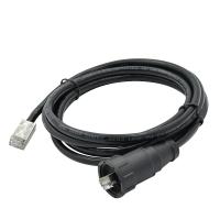 Do conector à prova d'água dos ethernet do fechamento 8P8C Rj45 do parafuso cabo preto reto exterior do molde